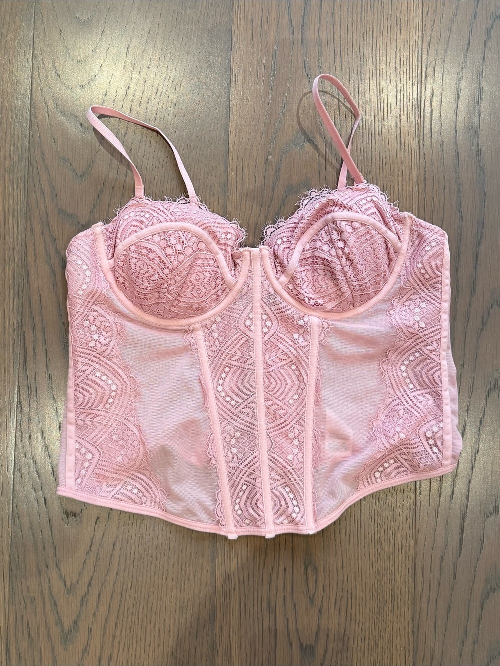 Garage Pink Lace Bustier Corset Top